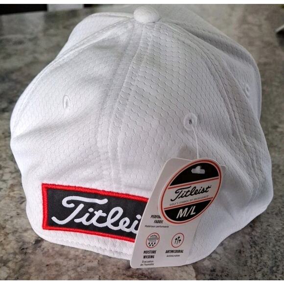 Titleist Tour ELITE Golf Hat FJ Pro V1 Fitted A-Flex MED/LARGE Wht/BLK Cap - Picture 3 of 6